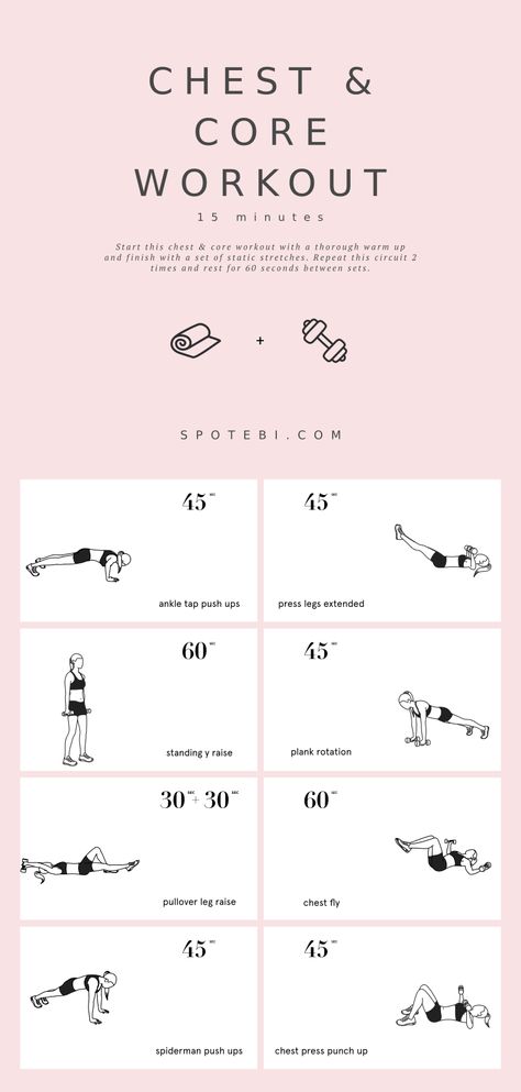 https://www.spotebi.com/wp-content/uploads/2018/11/15-minute-chest-core-workout-women-spotebi.gif Daily Chest Workout At Home, Chest Core Workout, 15 Min Core Workout, Functional Core Exercises At Home, Core Excercise Women Gym, Functional Exercises For Women, Functional Core Workout, Spotebi Workout, Home Body Weight Workout