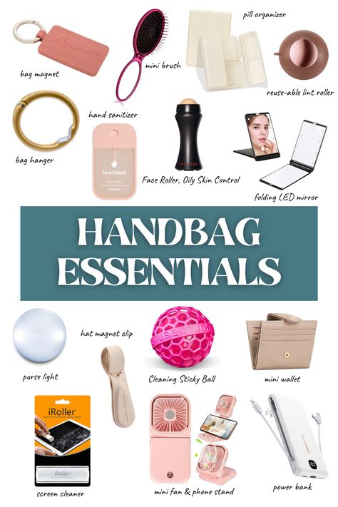 Purse Handbag Essentials & Must Haves from Amazon Handbag Checklist Everyday, Amazon Handbag Essentials, In My Purse Essentials, What To Keep In Your Handbag, Essentials To Keep In Your Purse, Organized Purse And Bags, What To Put In Work Bag, Must Have Purse Essentials, Handbag Essentials For Work