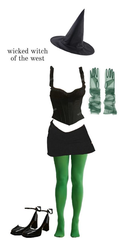 wicked witch of the west halloween costume Wicked Witch Halloween Costume, Elphaba Wicked Inspired Outfits, College Witch Costume, Wicked Halloween Costume, Wicked Witch Of The West Costume, Wicked Inspired Outfits, Wicked Outfit, Elphaba Costume, Premiere Outfits