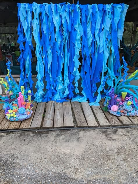 Vbs Ocean Theme, Sea Theme Party, Mermaid Float, Bridal Shower Colors, Ocean Vbs, Bon Voyage Party, Ocean Classroom, Under The Sea Decorations, Ocean Theme Classroom