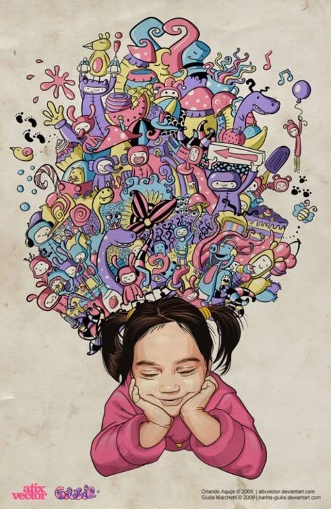 Imagination Illustration, Dream Illustration, Dream Drawing, Brain Art, Poster Drawing, Identity Art, Art Club, Pics Art, A Drawing