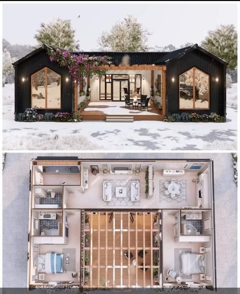 Tiny House Community, Sims 4 House Design, Casas The Sims 4, Sims Houses, Sims Builds, Sims House Plans, Sims House Design, Container House Plans, Sims Ideas