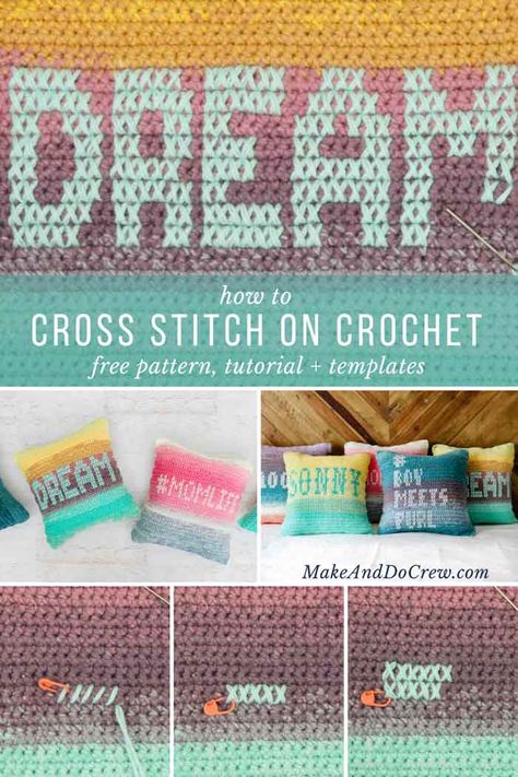 Crochet Lettering Graphs, Crochet Lettering Pattern Free, Cross Stitch On Crochet Blanket, Cross Stitch On Crochet Free Pattern, Tapestry Crochet Letters, How To Crochet Letters, Tapestry Crochet Tutorial, Crochet Letters On Blanket, Graph Letters