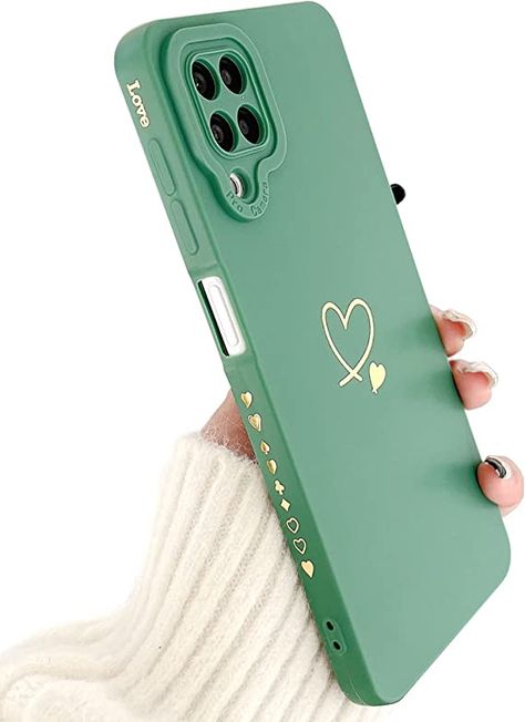 Amazon.com: MTBacon Compatible with Samsung Galaxy A12 Case for Soft Silicone Gold Heart Pattern Slim Protective Shockproof Case for Women Girls for Samsung Galaxy A12 (Green) : Cell Phones & Accessories Phone Cases For Android, Back Case Ideas, Cute Phone Cases For Samsung, Back Case Design, Phone Samsung, Phone Cases For Samsung, Cute Samsung Phone Cases, Phone Cases Samsung, Phone Case Samsung