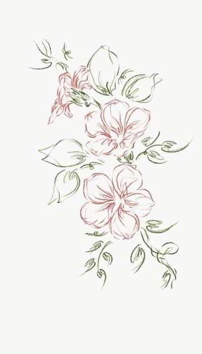 Various Flowers Drawing, Cute Tattoo Drawings Simple, Different Floral Tattoo, Tattoo Designs Plants, Pretty Doodles Flowers, Cute Flowers Draw, Singular Flower Drawing, Thick Lined Tattoos, Flower Tattoos Sketch