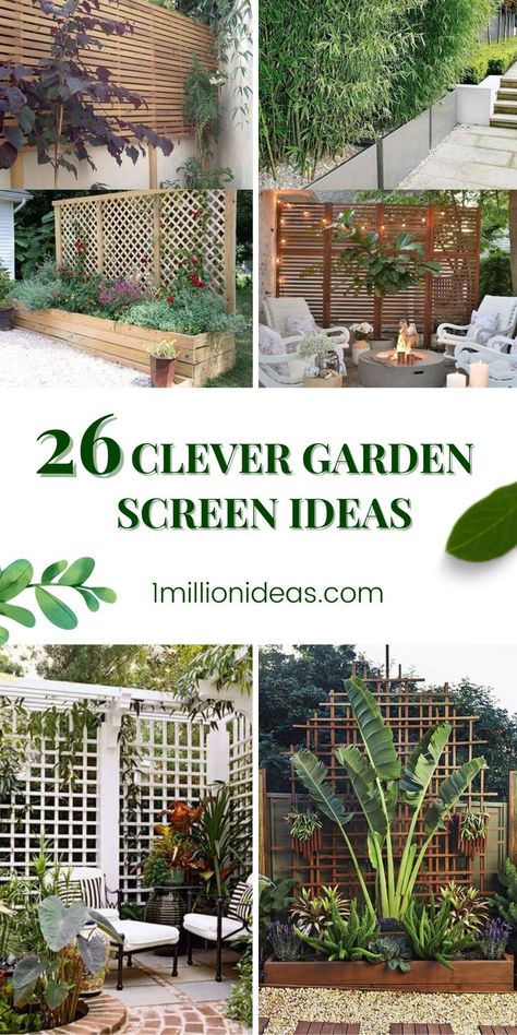 When it comes to creating a private space, most people think of high walls or fences. In fact, they aren’t the only ways. And the recommendation is a great alternative that you can apply to have your own outdoor space with green life as well as add more personality and style to your outdoor space. Moreover, the screen also protects your area from harsh sunlight, wind, and heat. Garden Screen Ideas, Fence Privacy Ideas, Bamboo Screening Fence, Pebble House, Privacy Wall Outdoor, Bamboo Privacy Fence, Fences Alternative, Italian Cottage, Wall Planters Outdoor