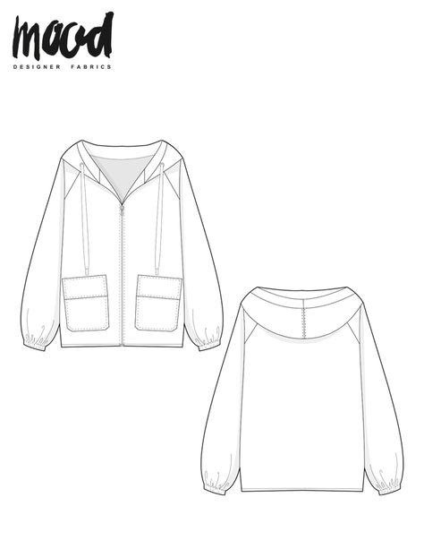 The Cory Jacket - Free All-Gender Sewing Pattern - Mood Sewciety Hoodie Sewing, Hoodie Sewing Pattern, Free Pdf Sewing Patterns, Free Sewing Pattern, Hoodie Pattern, Jacket Pattern Sewing, Mood Fabrics, Couture Mode, A Jacket