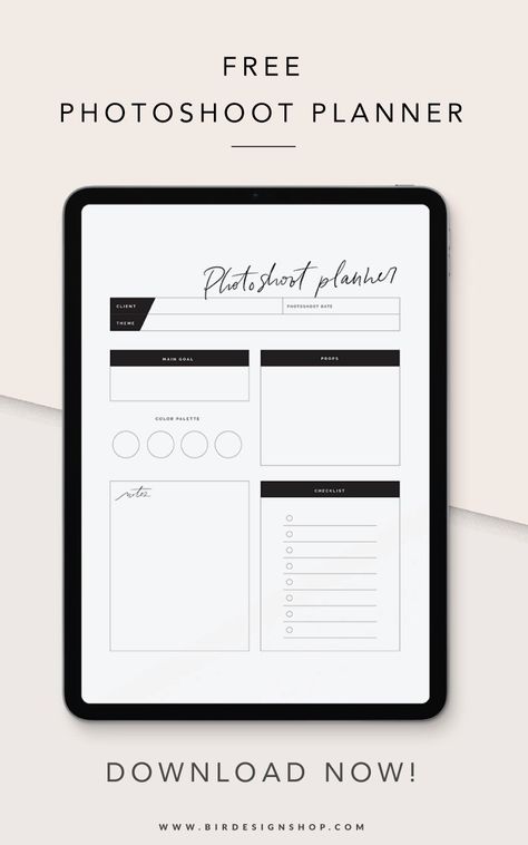 Free Photoshoot Planner - Download now Photography Planner Printables, Digital Planner Mockup, Sisterhood Photoshoot, Photoshoot Template, Planner Photoshoot, Photoshoot Planner, Photographer Planner, Paper App, Photography Planner