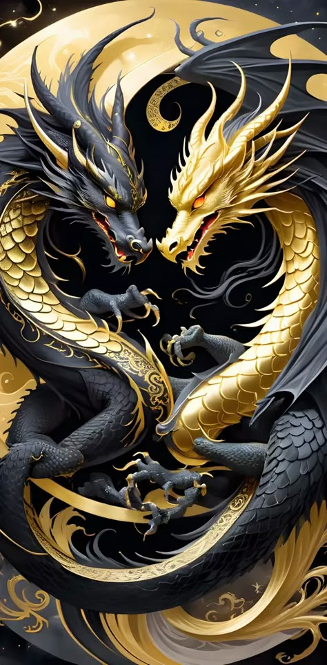 Cool Dragon Pictures, Chinese Dragon Art, Dragon Wallpaper Iphone, Dragon Wallpaper, Yin Yang Art, Mythical Creatures Fantasy, Rolls Royce Cullinan, Android Wallpaper Art, Dragon Artwork Fantasy