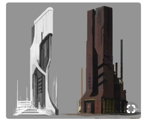 Sci-Fi buildings | Digital art Cyberpunk Building, Scifi Building, Sci Fi Building, Sci Fi Architecture, Futuristic Building, Future Buildings, Bg Design, Sci Fi City, Sci Fi Environment