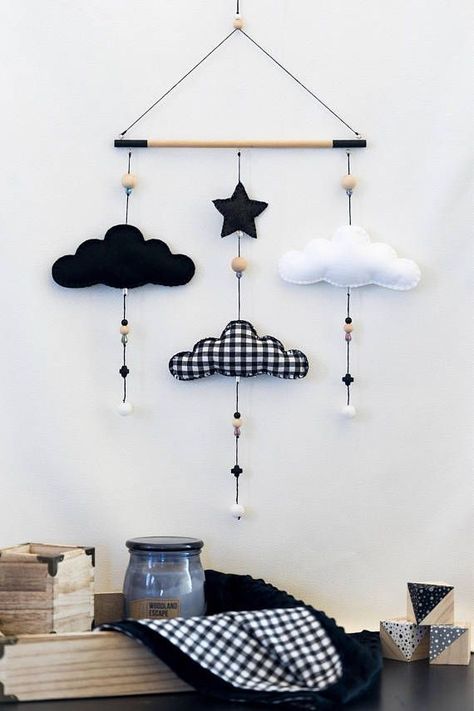 Cloud Mobile Nursery, Cloud Nursery Decor, Cloud Nursery, Baby Room Wall Decor, Baby Mobil, Clouds Nursery, Baby Room Themes, Cloud Mobile, Trendy Baby Nursery