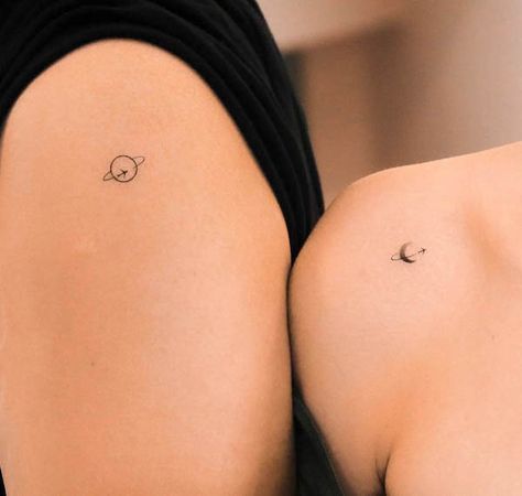 Small Tattoos For Women Matching, Most Unique Tattoos For Women, Colors Tattoo For Women, Two Halves Tattoo, Matching Tattoos Couples Minimalist, Small Tattoos Sisters Matching, Small Pair Tattoos, Small Meaningful Matching Tattoos, Cute Small Tattoos Aesthetic