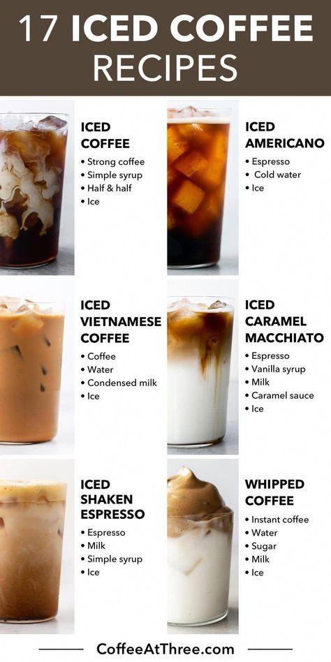 Be your own barista by making these simple iced coffee recipes. Refreshing and delicious, these caffeinated drinks are cafe-quality and easy to customize. #icedcoffee #coldbrew #coffeerecipes #espressodrinks #SuperfoodSmoothies Horchata Iced Coffee Recipe, Recipes For Coffee Drinks, Coffees To Make At Home, Nice Drinks To Make At Home, How To Make A Coffee, Iced Coffee Ideas Recipes, Barista Recipes Drinks, Healthy Ice Coffee, Simple Iced Coffee Recipe