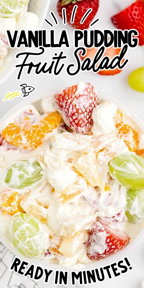 Vanilla Pudding Fruit Salad, Pudding Fruit Salad, Special Occasion Meals, Fruit Salad With Pudding, Easy Fruit Salad Recipes, Creamy Fruit Salads, Fluff Salad, Best Fruit Salad, Salad Cream