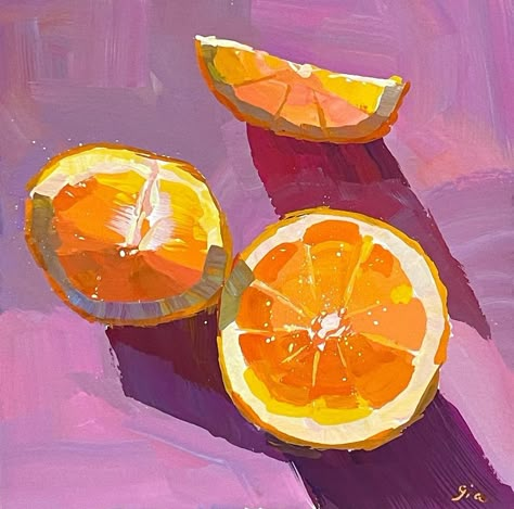 Gia on Instagram: “Oranges. 6”x6” gouache painting. #gouache #gouachepainting #stilllifepainting #stilllife #foodpainting #fruitpainting #gallery…” Paint For Canvas, Jelly Gouache, Himi Gouache, Gouache Paint Set, Gouache Paints, Lemon Painting, Yellow Case, Photos Of Flowers, Orange Painting