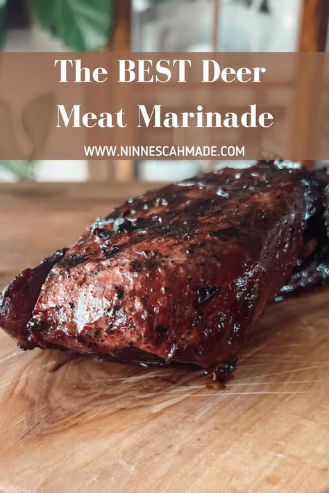 Venison Marinade Recipes, Venison Recipes Crockpot, Easy Venison Recipes, Marinated Venison, Deer Steak Recipes, Elk Meat Recipes, Venison Marinade, Venison Steak Recipes, Venison Backstrap Recipes