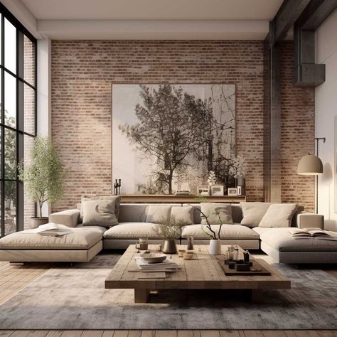 Exposed Brick Lounge Room, Modern Brick Accent Wall, Exposed Brick Walls Living Room Modern, Interior Brick Wall Ideas Living Room, Painted Brick Walls Interior, Brick Interior Design Living Rooms, Expose Brick Wall, White Brick Interior Wall, Brick Wall Living Room Decor