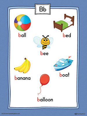 **FREE**Letter B Word List with Illustrations Printable Poster (Color). Use the Letter B Word List with Illustrations Printable Poster to play letter sound activities or display on a classroom wall. Letter B Pictures, B Letter Words, B Words List, Letter A Words, Color Worksheet, Letter B Worksheets, Letter Sound Activities, Sound Activities, Phonics Posters