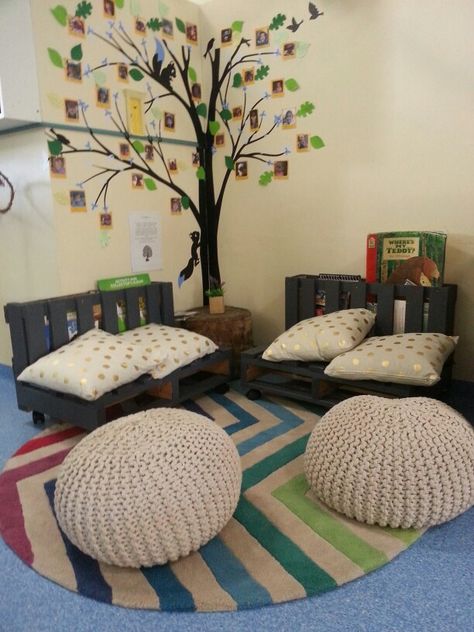 Kindergarten relaxation  corner Thrive Room Ideas, School Relaxation Room, Reading Corner Classroom Middle School, Chill Corner Classroom, Zen Den Classroom, School Wellness Room, Chill Zone Classroom Ideas, Nurture Room Ideas, Cozy Corner Preschool