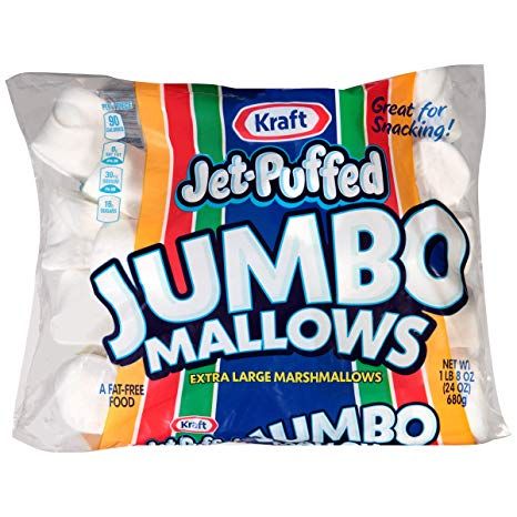 Amazon.com : Jet-Puffed Jumbo Mallows Marshmallows, 24 Oz Bag, Pack of 1 : Large Marshmallows, Marshmallow Bag, Homemade Squishies, Christmas Party Snacks, Popular Candy, Avenger Birthday Party, Snack Shop, Sparkling Drinks, Junk Food Snacks