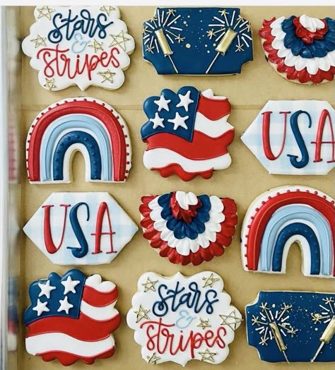 Usa Cookies Decorated, Labor Day Decorated Sugar Cookies, Usa Sugar Cookies, Patriotic Birthday Cookies, Labor Day Sugar Cookies, Just Because Cookies Decorated, Labor Day Cookies Decorated, July 4th Cookies Decorated, 4th Of July Birthday Cookies