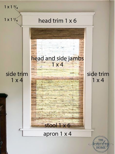 Window Casing Ideas Interior Trim Farmhouse, Window Frame Upgrade, Framed Interior Windows, Frame In Windows Diy, Farmhouse Window Molding, Wood Casing Window, Thick Trim Around Windows, Framing Out Windows, Easy Window Casing