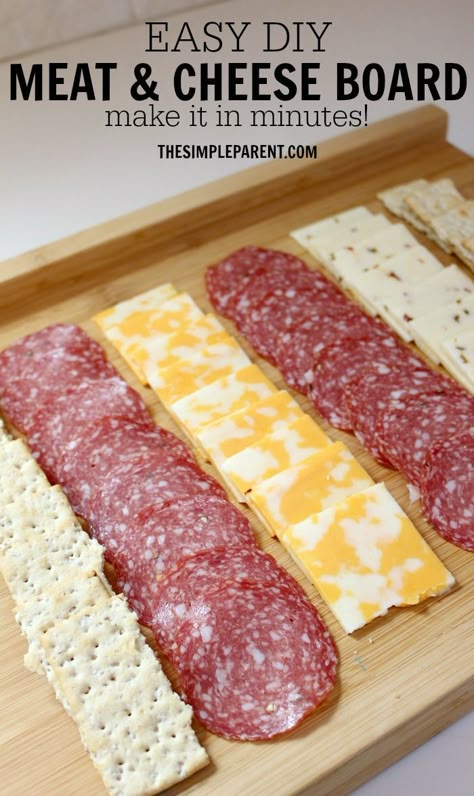 Make entertaining easy with this DIY meat and cheese board idea! (sponsored) Cracker Platter, Cheese And Cracker Platter, Meat Cheese Platters, Cheese Board Easy, Meat And Cheese Board, Cheese And Cracker Tray, Meat And Cheese Tray, Easter Food Appetizers, Meat Trays