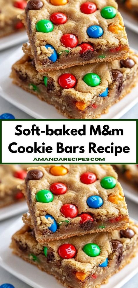 M M Cookies Recipe Bars, Chocolate Chip Mm Cookie Bars, M And M Cookie Recipe Bar, Mini M M Cookie Bars Easy, Chocolate Chip M&m Bars, M&m Oatmeal Bars, Bars And Cookies Recipes, Sugar Cookie M&m Bars, M&m Blondies