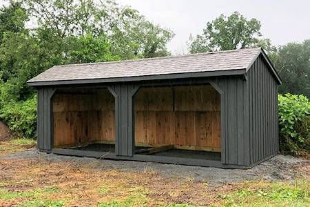 Run In Shed For Horses Diy, Horse Sheds Shelters, Run In Shed For Horses, Horse Barn Designs Layout, Tractor Shed Ideas, Stable Exterior, Horse Run In Shelter, Equipment Shed, Horse Safety