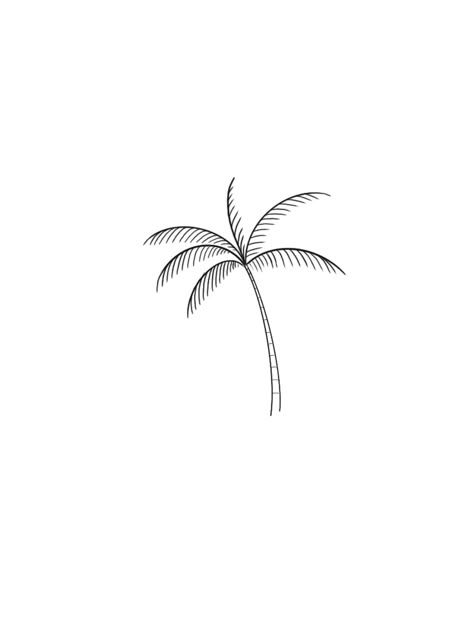 Unique Minimalist Tattoo, Beachy Tattoos, Tropical Tattoo, Tattoo 2024, Hawaii Tattoos, Palm Tattoos, Muster Tattoos, Tree Tattoo Designs, Palm Tree Tattoo