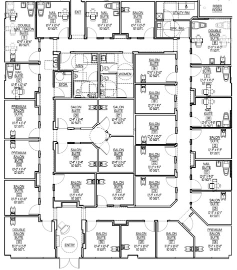 Salon Suite Blueprint, Salon Suite Building Layout, Salon Suite Layout Ideas Floor Plans, Salon Suites Layout Ideas Floor Plans, Salon Suite Building, Salon Suite Floor Plans, Salon Suite Layout Floor Plans, Beauty Salon Floor Plan, Salon Suits