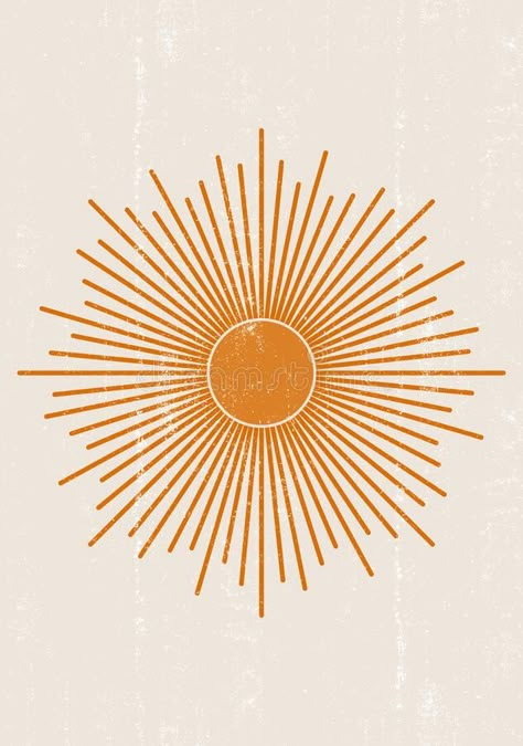 Boho Wall Prints Free, Boho Sun Artwork, Sun Geometric Design, Orange Sun Tattoo, Sun Design Graphics, Sun Illustration Vintage, Sun Art Drawing, Abstract Sun Tattoo, Art Nouveau Sun