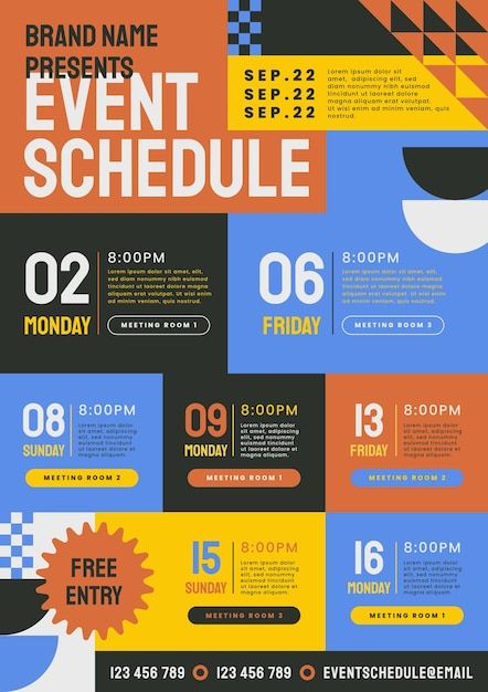 Schedule Design Layout, Graphic Design Schedule, Event Schedule Design, Event Poster Inspiration, Festival Program, Agenda Design, Event Brochure, Event Poster Template, Flyer Design Inspiration