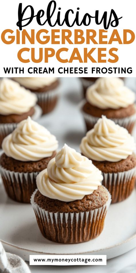 Warm spices, soft gingerbread cake, and luscious cream cheese frosting! These gingerbread cupcakes are the ultimate holiday treat, packed with cinnamon, molasses, and a cozy, festive flavor. Perfect for Christmas parties, winter desserts, or just a comforting sweet treat! Bake them in advance and enjoy with a warm cup of coffee or tea. 

Spring Dessert Ideas, Spring Food Recipes, Spring Bake Sale, Spring Cakes, Spring Cake Recipes, Spring Dessert Recipes, Spring Cupcakes, Spring Cupcake Recipes Spring Cupcake Ideas, Spring Baking Recipes, Cupcakes Pastel, Buttercream Designs, Soft Gingerbread, Spring Cupcakes, Gingerbread Cupcakes, Spring Baking, Seasonal Desserts