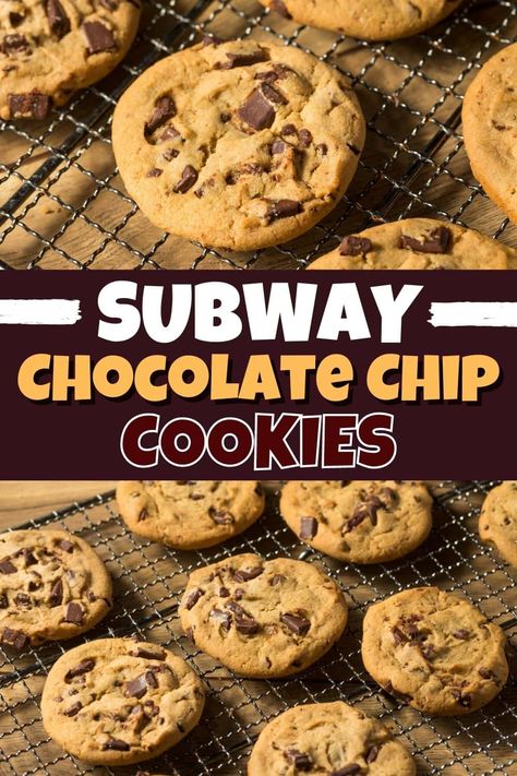 Subway Chocolate Chip Cookie Recipe, Subway Cookie Recipes, Subway Chocolate Chip Cookies, Subway Cookies, Chocolate Cookie Recipes, Best Chocolate Chip Cookie, Chip Cookie Recipe, Peanut Butter Chips, Chocolate Chip Cookie