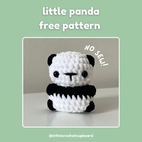 Cora | Free little panda pattern! R3 should say 1 sc, 1 inc x8 As a thank you (!!) for 2,000 followers, here’s a free no sew chonky little… | Instagram Projek Mengait, Chunky Yarn Crochet Pattern, Chunky Yarn Crochet, Crochet Baby Projects, Quick Crochet Projects, Crochet Penguin, Panda Pattern, Easy Crochet Animals, Crochet Eyes