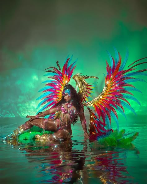 Photography • Instagram Caribbean Carnival Aesthetic, Carnival Photoshoot Ideas, Carribean Carnival Outfits, Brazil Festival Rio Carnival, Carnival Costumes Caribbean, Brazil Carnival Costume, Imagination Aesthetic, Carnival Caribbean, Trinidad Carnival Costumes