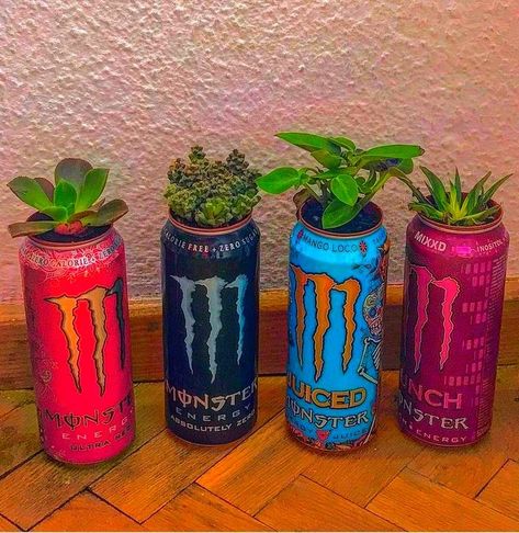 Monster Energy Diy, Monster Cans Diy, Monster Room, Monster Decorations, Monster Energy Girls, Monster Pictures, Can Art, Monster Crafts, Monster Energy Drink