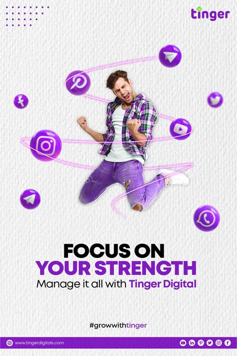 Focus on your strength Manage it all with Tinger Digital 

#socialmedia #marketing #socialmediamarketing #digitalmarketing #instagram #branding #business #marketingdigital #seo #design Tinger Digital, Seo Design, Instagram Branding Design, Illustrator Graphic Design, Adobe Illustrator Graphic Design, Photoshop Design Ideas, Digital Media Marketing, Presentation Ideas, Instagram Branding