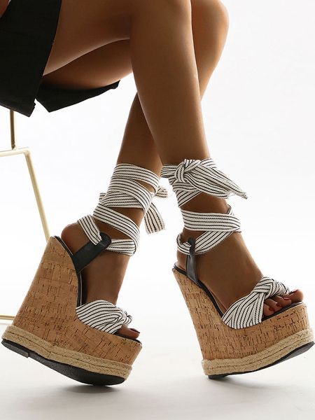 Heel Wedges, White Wedge Sandals, Comfortable High Heels, Heeled Espadrilles, White Platform, Wedges Sandals, High Heel Wedges, Womens Summer Shoes, Strappy Wedges