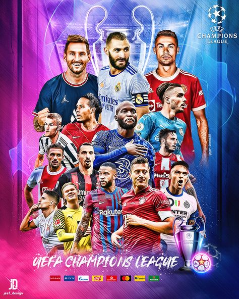 UEFA CHAMPIONS LEAGUE on Behance Liverpool Football Club Players, Champions League Poster, Football Player Drawing, Bayer Munich, Liverpool Premier League, Bob Marley Pictures, Lionel Messi Barcelona, Uefa Super Cup, Neymar Football