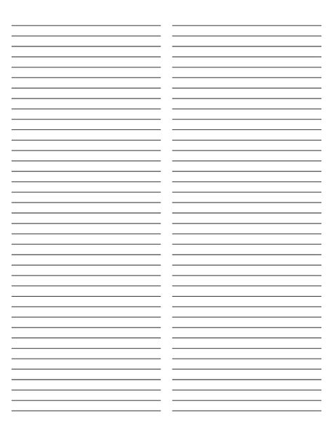 Printable 2-Column Black Lined Paper (Narrow Ruled) for Letter Paper A4 Lined Paper Printable Free, Notebook Lines Printable, Paper Templates Free Printable, Ruled Paper Printable, Lined Paper Wallpaper, Lined Paper Printable Free, Two Column Notes, Letter Paper Printable, Printable Notes Templates