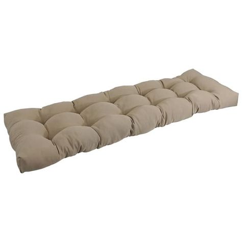 Solid Twill Tufted Indoor Bench Cushion (Multiple widths from 42 to 60 inch) - Bed Bath & Beyond - 8597559 Indoor Bench Cushions, Bench Seat Cushion, Tufted Bench, Tufted Chair, Deep Seat Cushions, Chair Seat Cushion, Tufted Cushion, Indoor Bench, Bench Cushion