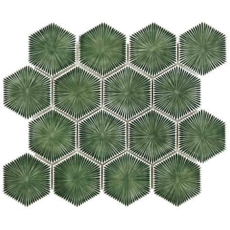 Nabi Deep Emerald Green 3 Sage Green Backsplash, Emerald Green Tile, Tulum Decor, Modern Art Deco Kitchen, French Vietnamese, Oasis Room, Green Kitchen Backsplash, Art Deco Tile, Deco Tile