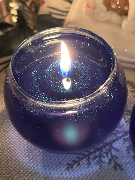 My very popular Glitter and Glow candles now come in BLUE!! Enjoy watching this enchanting candle sparkle, swirl and glow while it fills your home with the refreshing aroma of Candy Canes! Blue Candle Aesthetic, Galaxy Candle, Star Candles, Cool Candle, Glitter Decorations, Glitter Candle, Blue Candle, Candles Aesthetic, Pretty Candle