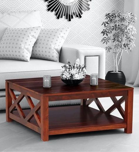 Vodrohome Solid Sheesham Wood Wooden Coffee Table Centre Table for Living Room | Teapoy Center Table for Home (Honey Finish) C#006 Vodrohome Introducing the Solid Sheesham Wood Coffee Table, crafted with premium quality Sheesham wood, perfect for adding a touch of elegance to your Living room. This beautiful living room coffee table is all you need to add earthy decor hues to your home. Sheesham wooden coffee table serves as the perfect centerpiece to transform any living room into a stylish... Wooden Teapoy Table, Wooden Tea Table Design Modern, Centre Table Living Room Modern, Centre Table Design Wooden, Wooden Centre Table Living Room, Wooden Centre Table, Centre Table For Living Room, Modern Centre Table Designs, Table In Bedroom