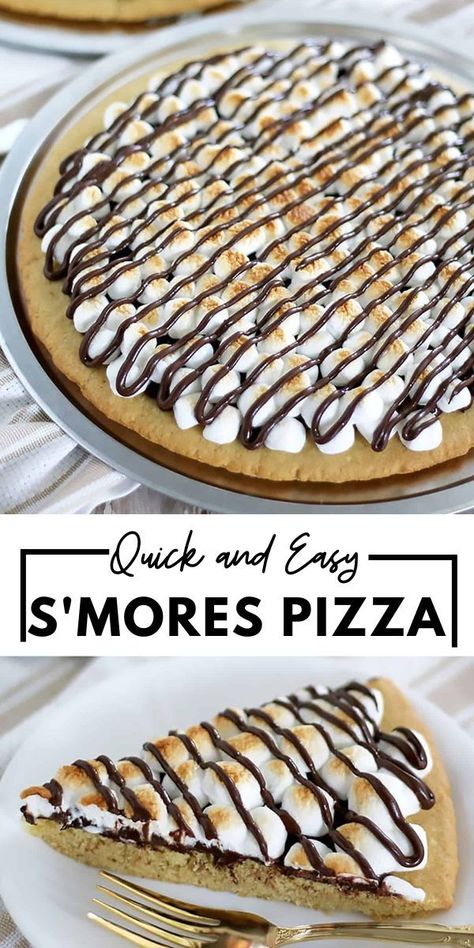 Desert Pizza Recipes, Diy Pizza Recipes, Sugar Cookie Dessert Pizza, Smores Pizza Recipe, Dessert Pizza Recipe Easy, Easy Dessert Pizza, Desert Pizza, Chocolate Chip Pizza, Sugar Cookie Pizza