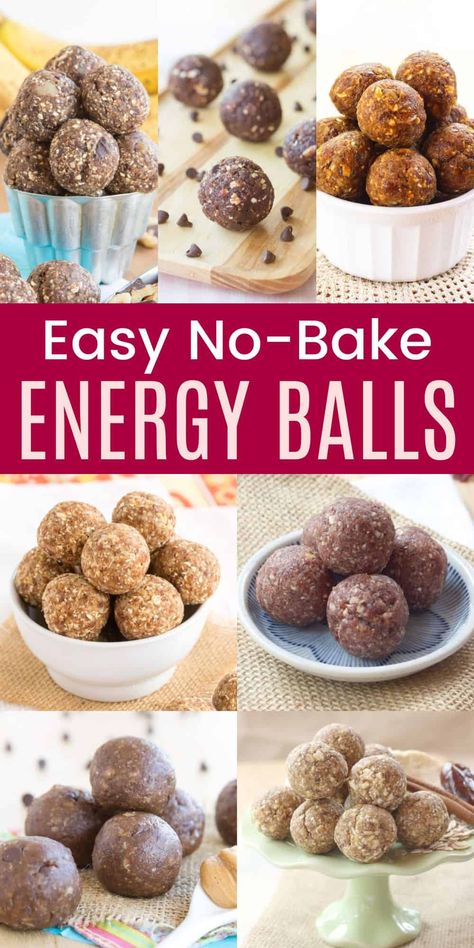 Easy Gluten Free Snacks, Bake Snacks, Energy Bites Healthy, Ideas For Snacks, Energy Balls Healthy, Healthy Treats Recipes, Energy Food, Energy Bites Recipes, No Bake Energy Bites