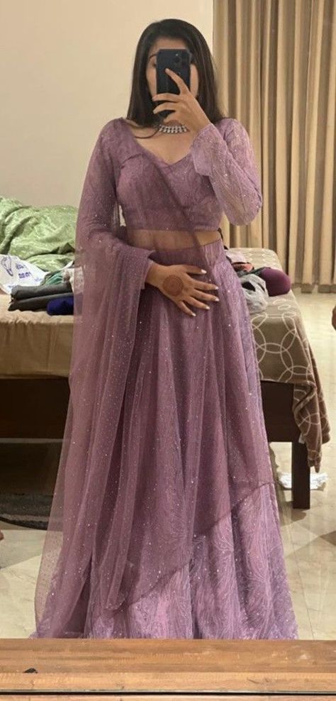 null   #amreading #books #wattpad Lehanga Styles Modern, Lavender One Piece Dress, Levander Color Lehenga, Soft Lehenga Designs, Trending Indian Suit Styles, Very Simple Lehenga, Pastel Color Suits Indian, Lavender Lehenga Designs, Simple Lehenga Full Sleeve