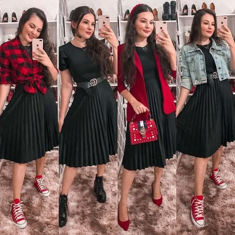 Lets Be Modest 🌸💛 on Instagram: “Pleated skirt & Black lover style 1,2,3 or 4 😍❤️✨ #letsbemodest” Black Pleated Skirt Outfit, Pleated Skirt Outfits, Lover Style, Pleated Skirt Black, Black Skirt Outfits, Black Lover, Pleated Skirt Outfit, Chique Outfit, Modesty Outfits